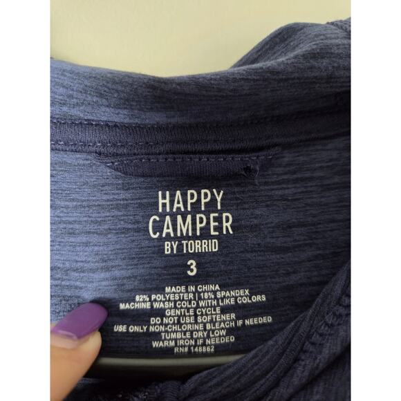 Torrid Happy Camper Full Zip Hoodie Sweatshirt Plus Size 3X Blue Super Soft - Picture 3 of 4